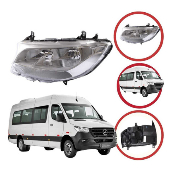Farol Esquerdo Mercedez Sprinter 2020 A 2024 Original 