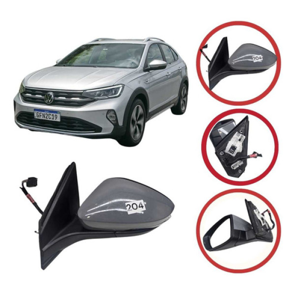 Retrovisor Esquerdo Elétrico Cinza Retrátil Nivus