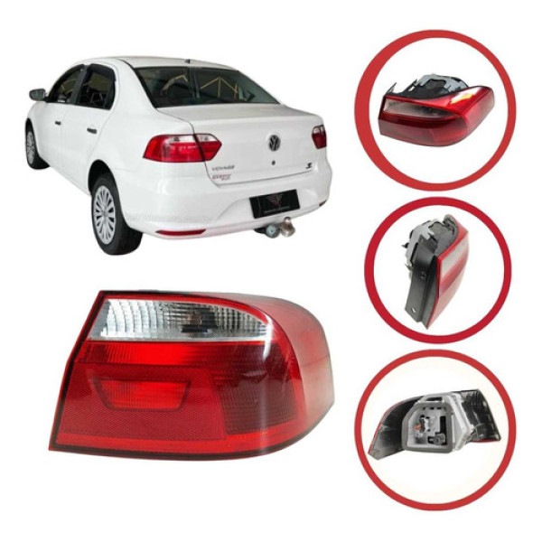 Lanterna Traseira Direita Vw Voyage G6/g7 2013 A 2022 Direito/passageiro Vermelho