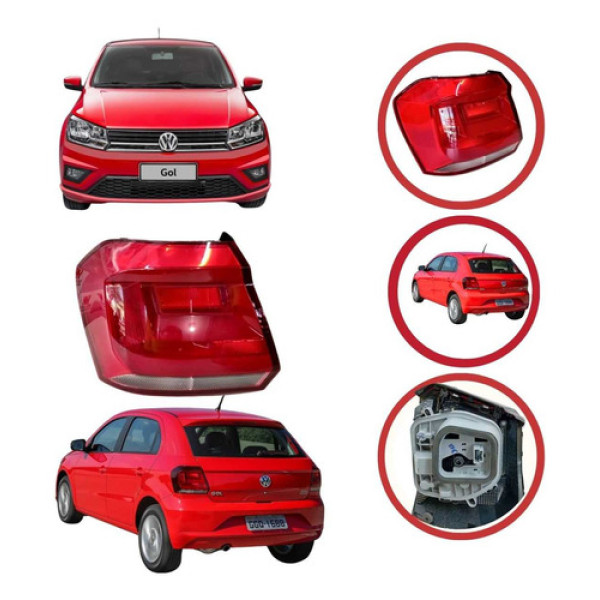 *lanterna Esquerda Volkswagen Gol G7 2017 A 2022 Original  Esquerdo/motorista Vermelho