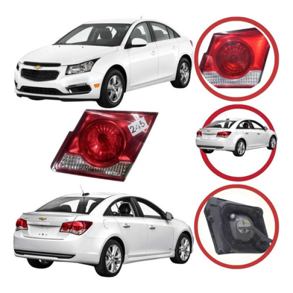 *lanterna Direita Tampa Chevrolet Cruze 2012 A 2015 Direito/passageiro Vermelho
