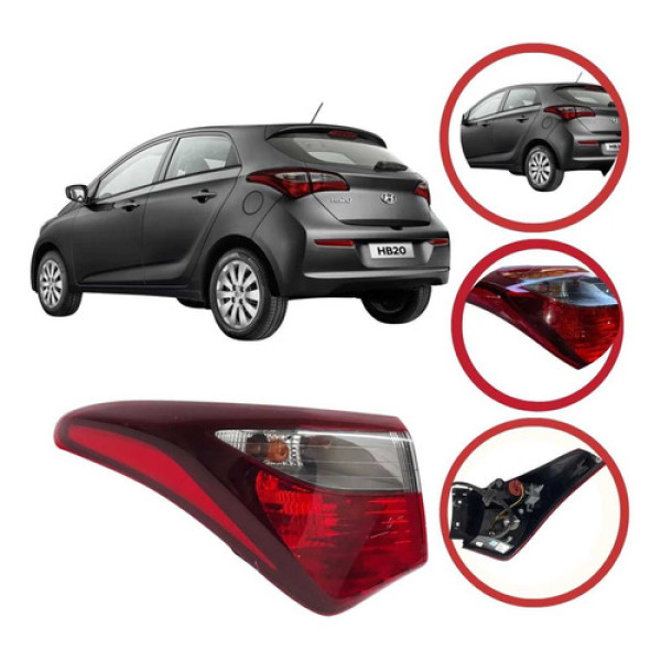 *lanterna Esquerdo Hyundai Hb20 Hatch 2012 A 2019 Fumê