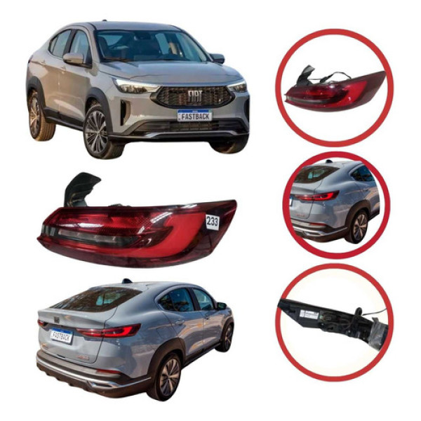 *lanterna Direita Fiat Fastback 2022 A 2025 Original Com Led Direito/passageiro Vermelho