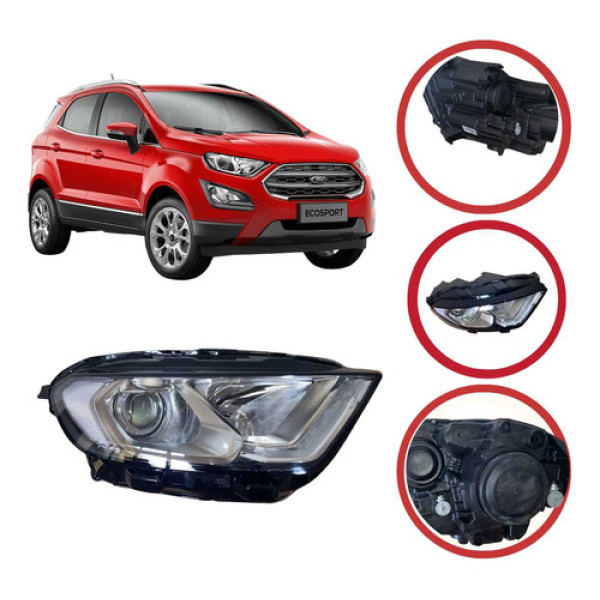 *farol Esquerdo Ecosport 2017 A 2021 Com Led E Com Projetor
