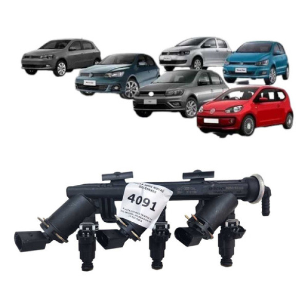 Flauta Com Bico Injetor 1.0 3cc Original Vw Gol Up Fox Polo