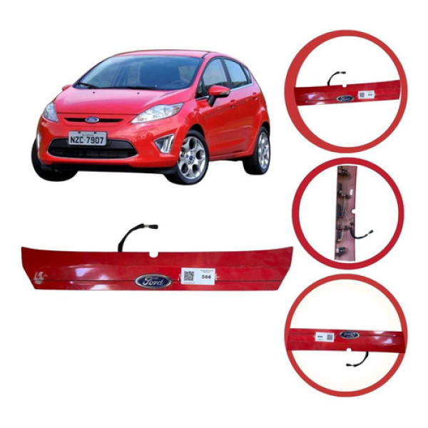 Friso Da Tampa Ford New Fiesta Vermelho