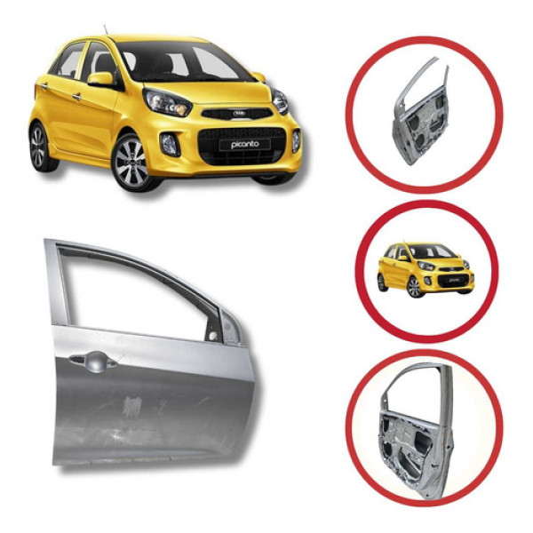 Porta Dianteira Direita Kia Picanto 2013 A 2017 Sem Friso Dianteira Direito